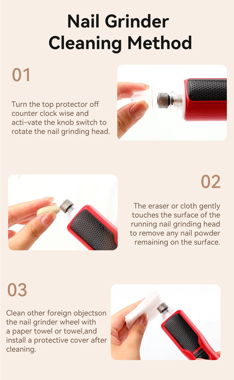 Professional 7-Speed LED Rechargeable Pet Nail Grinder