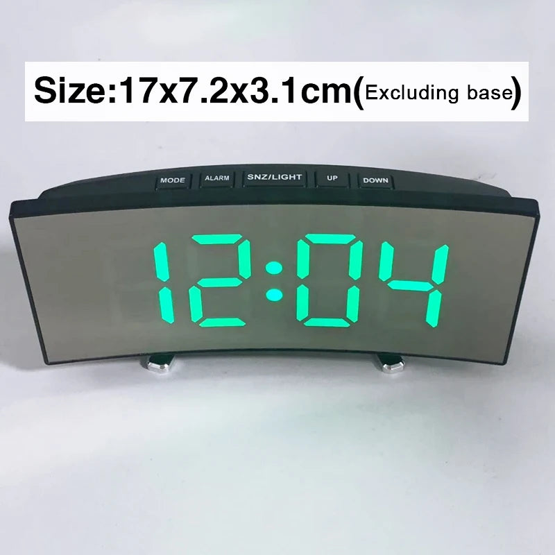 Electronic Alarm Clock Noiseless Design Digital LED Large Display Mirror Electronic Clock Digital Alarm Clock LED Mirror Clocks