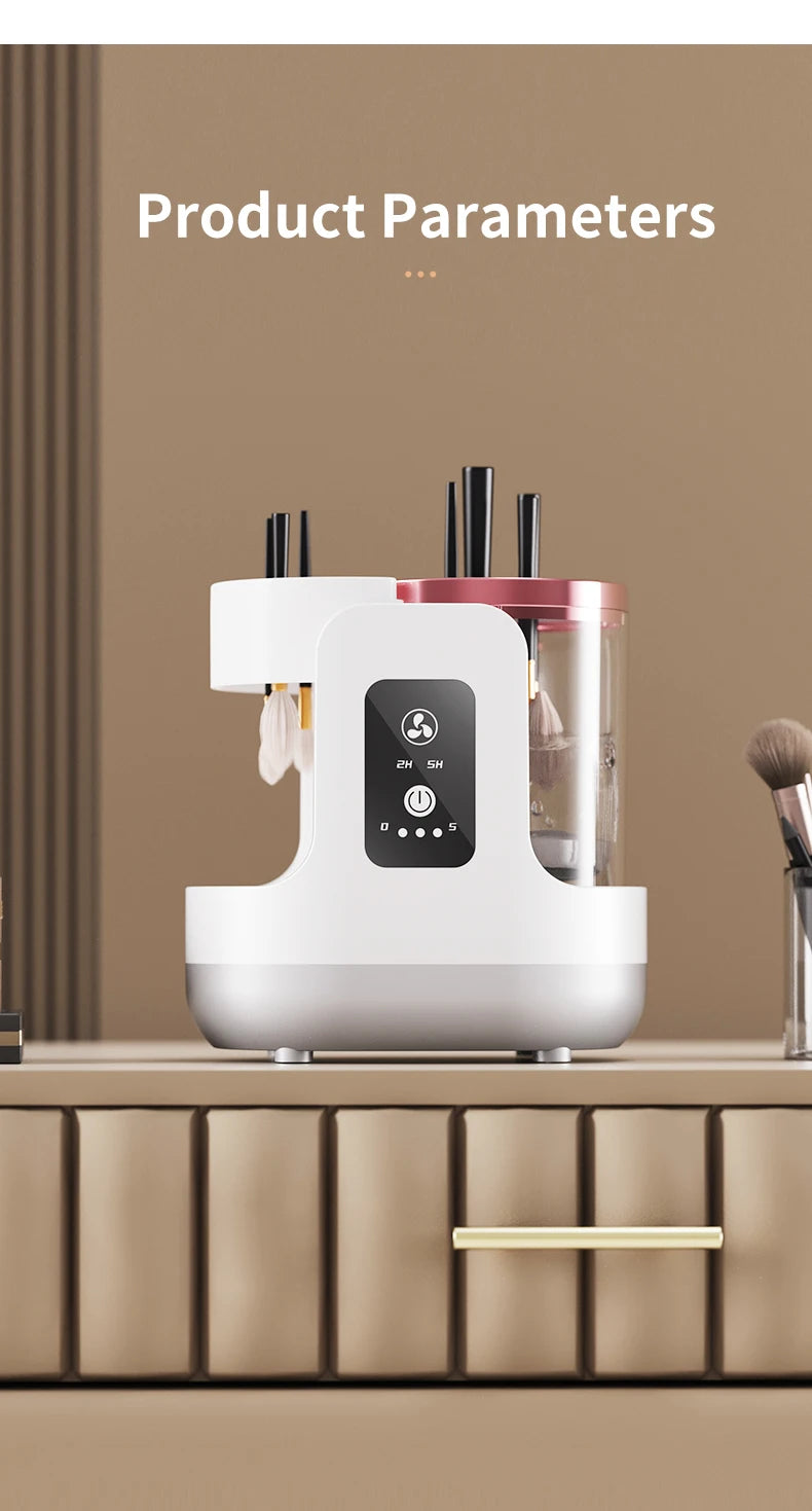 USB Electric Makeup Brush Cleaner 3-in-1 with Automatic Quick-Drying Support Device - Makeup Brush Cleaning And Drying Book Tool