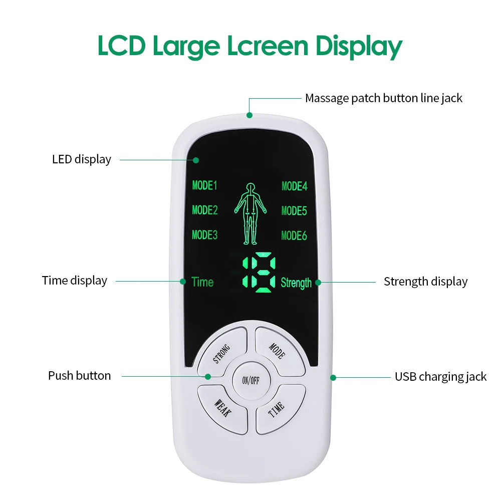 Portable EMS TENS Unit Muscle Stimulator 6 Mode Body Massager