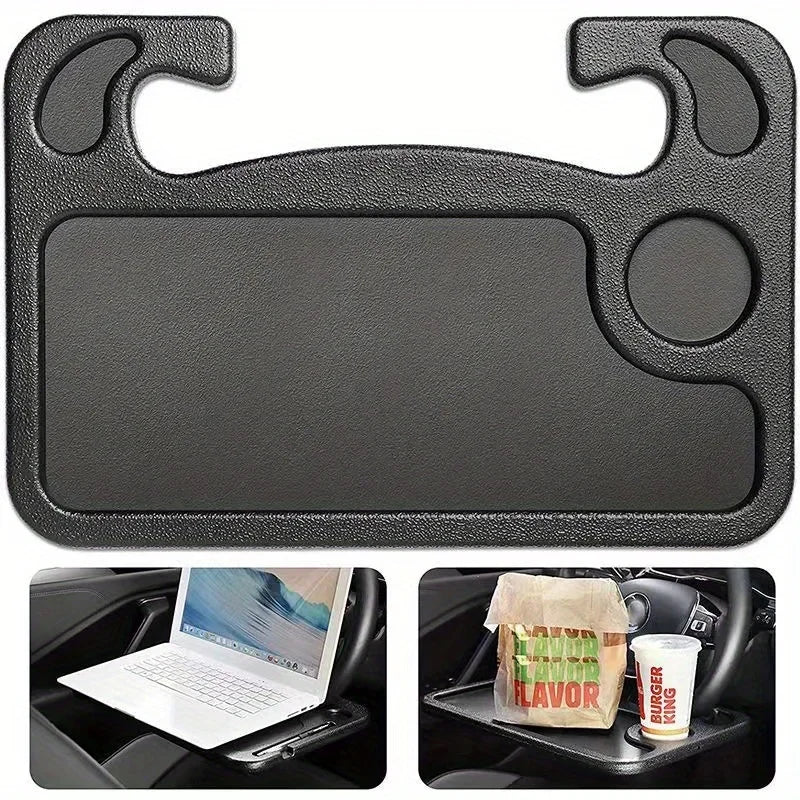 1pc Multifunctional Car Steering Wheel Tray Table Steering Wheel Storage Rack Storage Board Card Table Car mounted dining tray