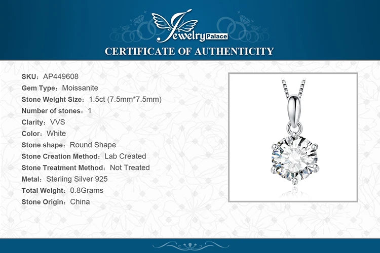 Round Cut Moissanite Solitaire Pendant