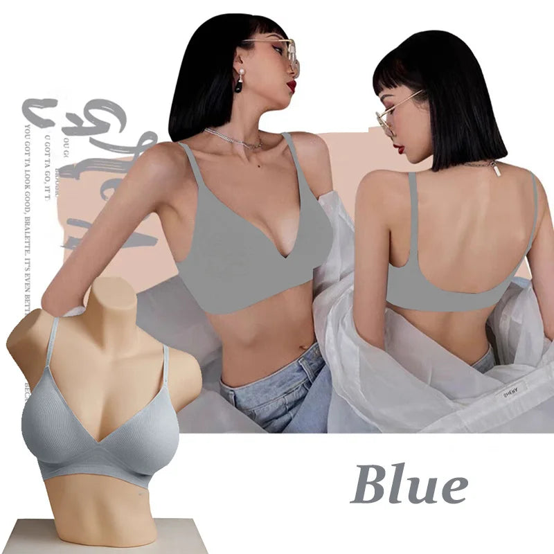 3-Pack Seamless Wire-Free Plunge Push Up Bras