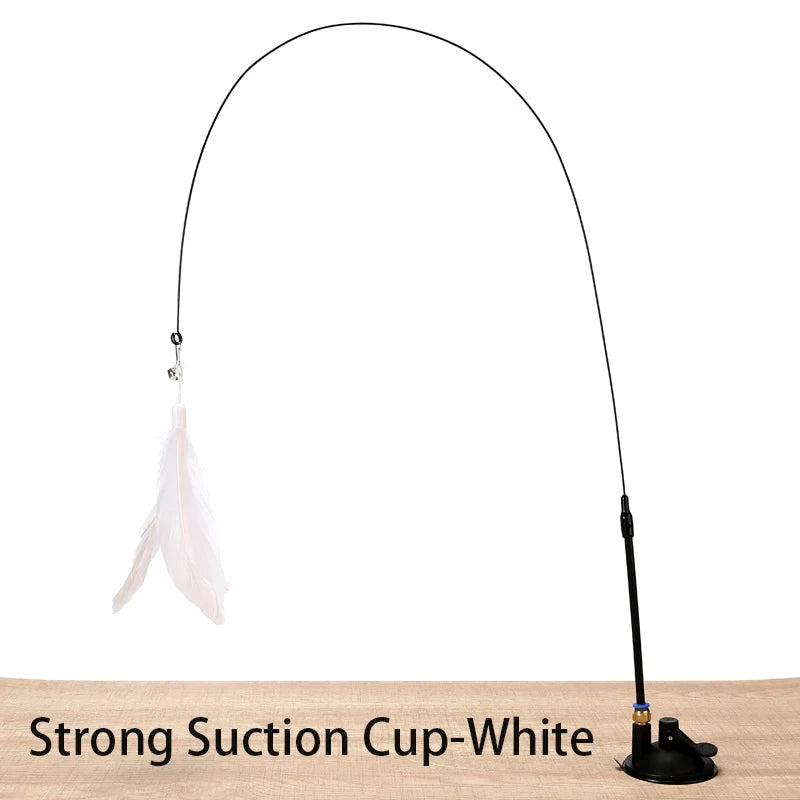 Professional Suction Cup Simulation Bird Feather Cat Teaser Wand