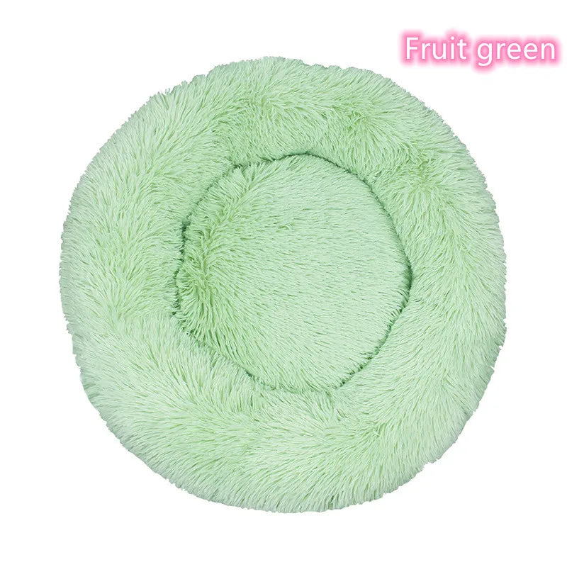 Cama Para Animais De Estimação Super Macia Para Gatos Pelúcia Tamanho Normal Lavável Cama Calmante Cama Donut Artefacto De Dormir Confortável Adequado Para O Inverno