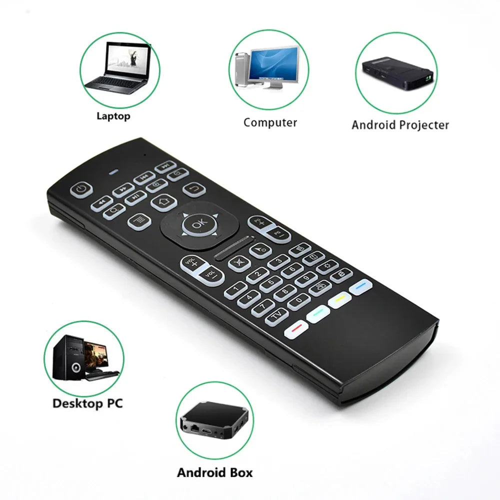 2.4GHz Wireless MX3 Air Mouse Mini Keyboard Voice Backlit Remote Control IR Learning Remote Control for PC Android TV Box