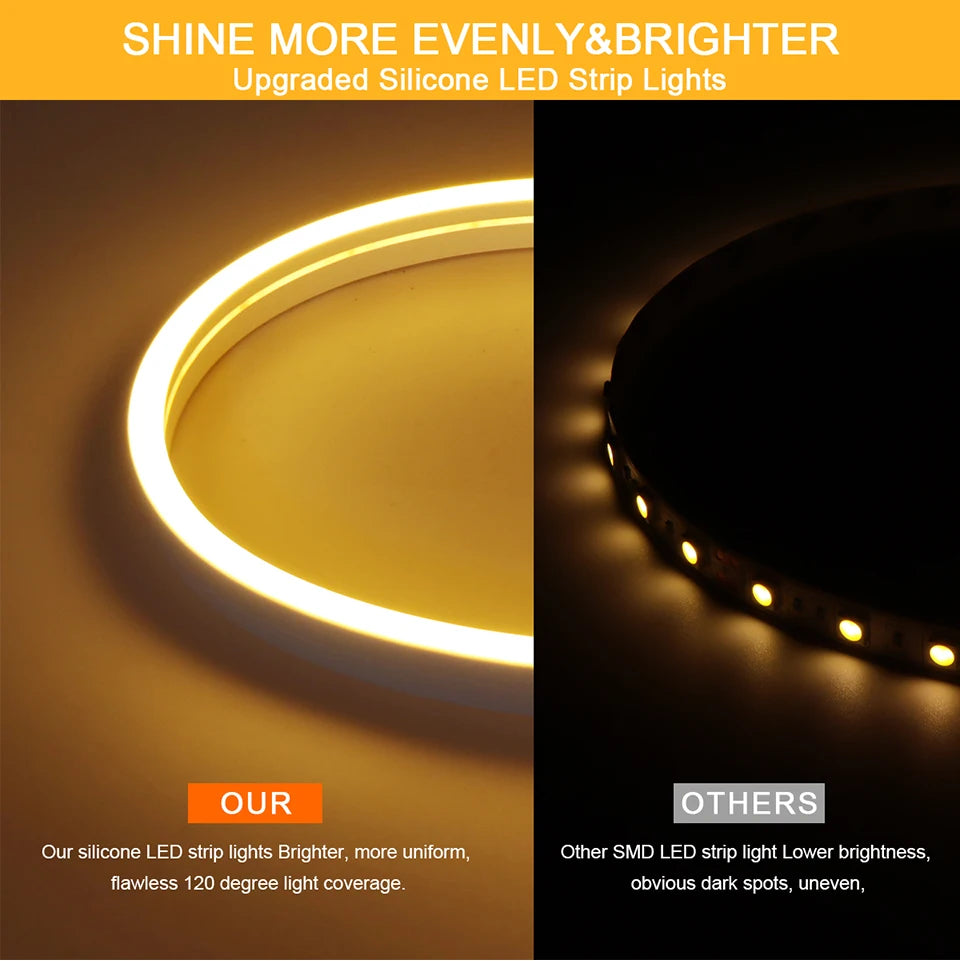 Smart Dual Sensors PIR Motion Sensor Switch DC 24V Neon Light LED Strip 2m 5m 10m for Bathroom Bedroom Stair Night Lamp