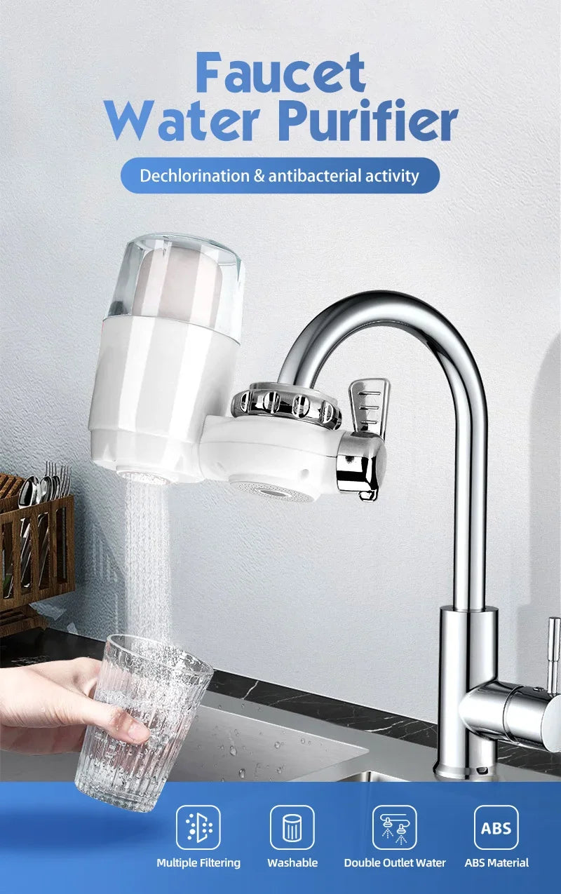 5-Layer Ceramic Faucet Water Purifier with Cleanable Filter