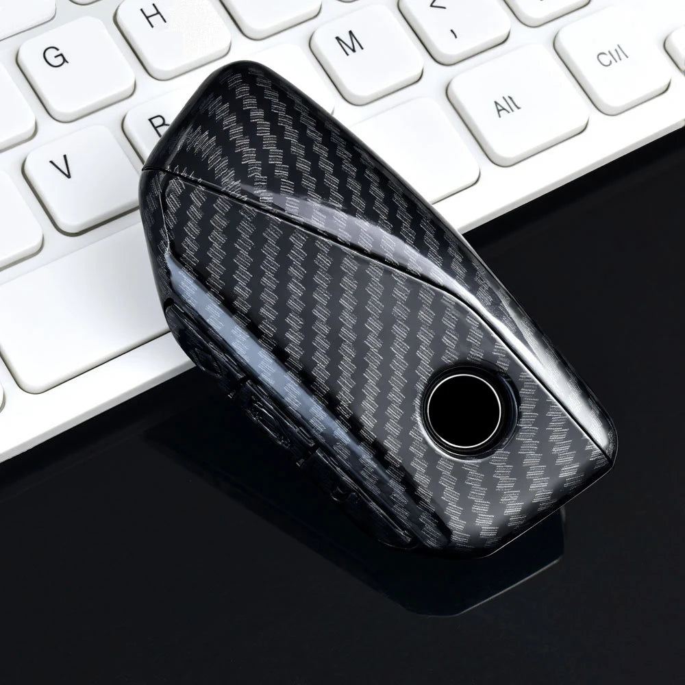 ABS Carbon Car Key Fob Cover Case Shell For BMW 530i 540i 550e 750e 740i 760i X1 X2 X5 X6 X7 M5 iX1 iX2 iX XM i5 i7 2024 2025