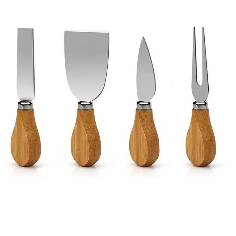 Bamboo Charcuterie Board Set with Integrated Knife Drawer