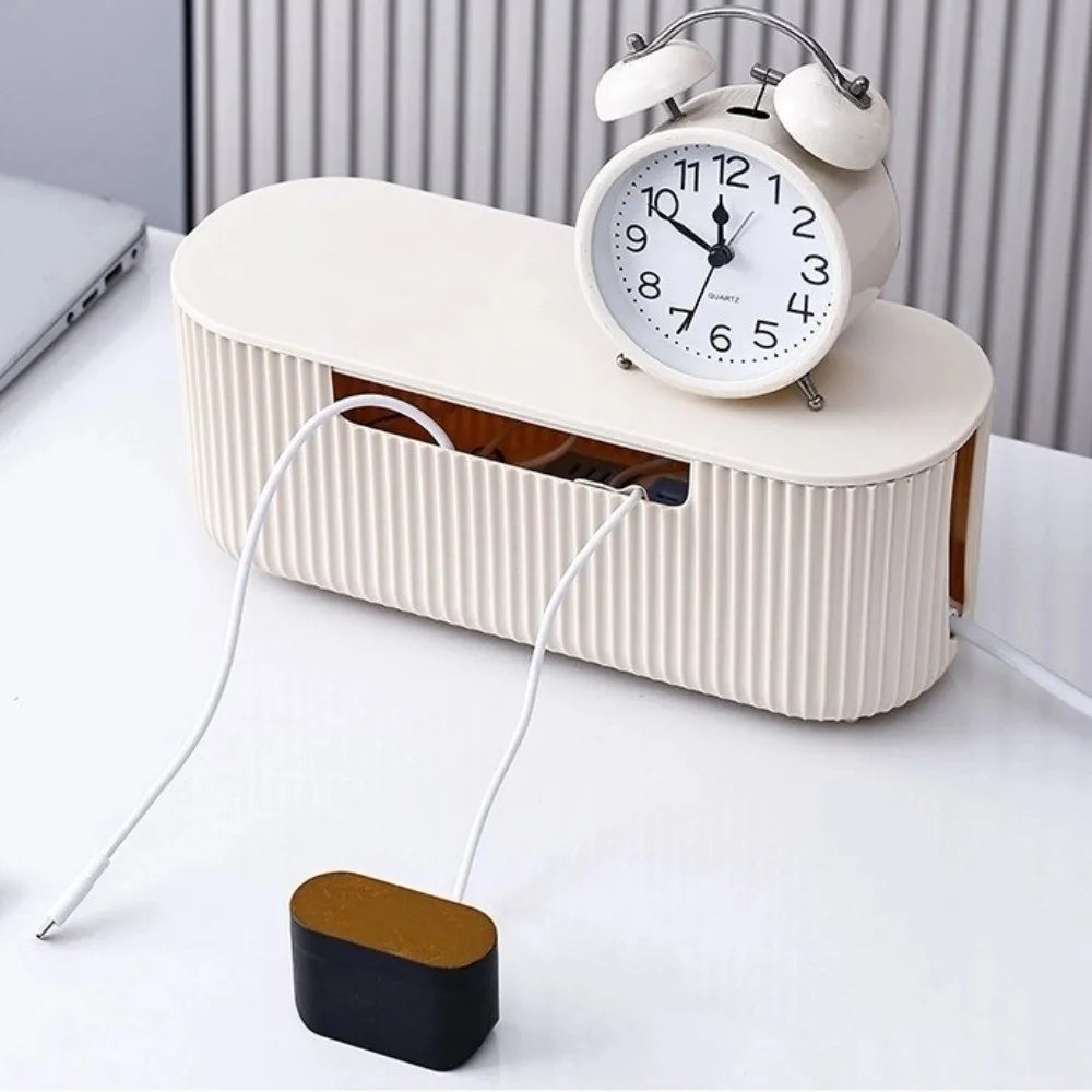 Quality Desktop Cable Storage Box with Lid Multi-Functional Socket Storage Box Dustproof Cable Organizer Household