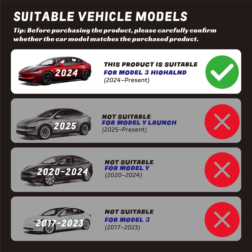 Tesla Model 3 Highland 2024 TPE Waterproof Floor Mat Set