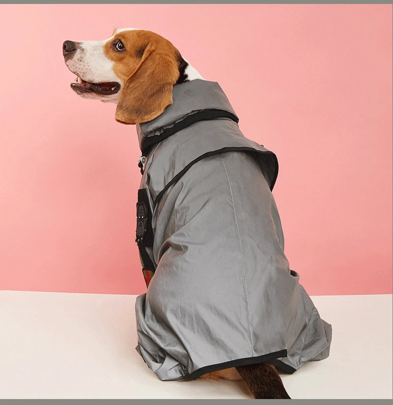 Luxury Reflective Waterproof Dog Raincoat Jumpsuit for Large Dogs