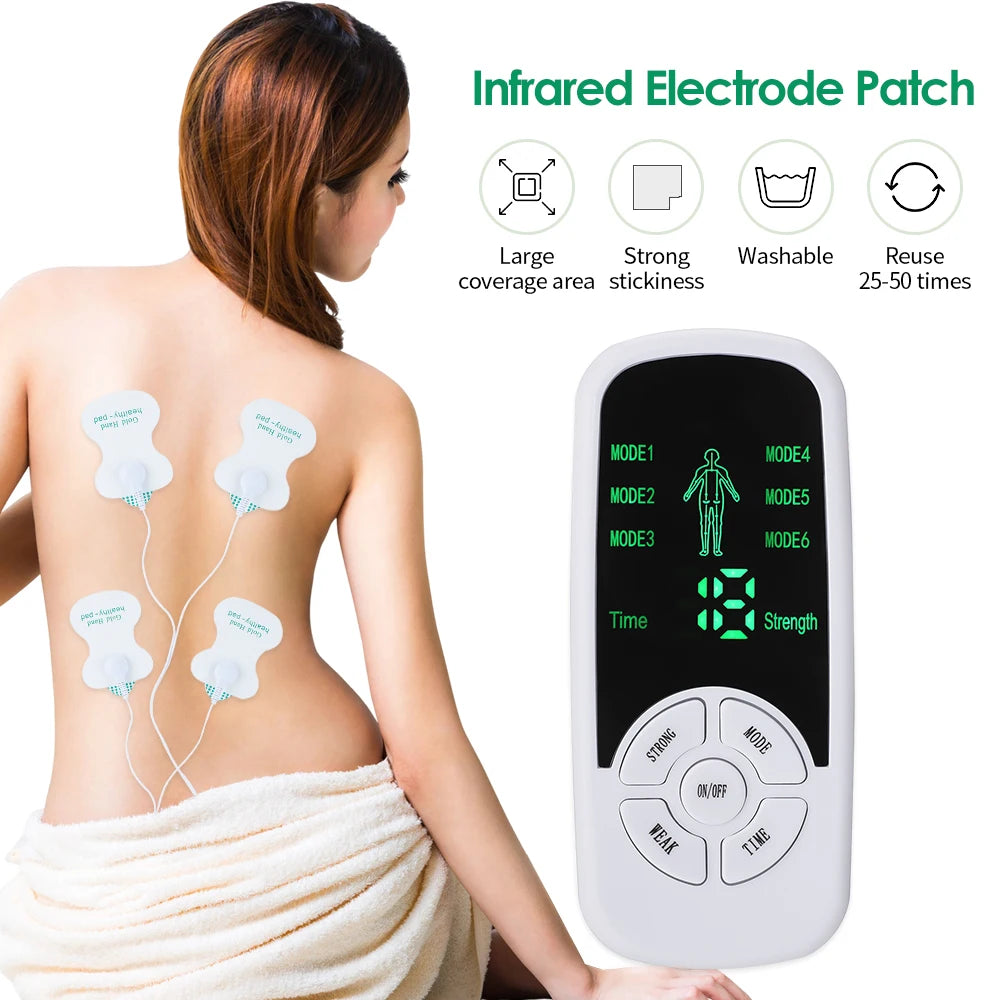Portable EMS TENS Unit Muscle Stimulator 6 Mode Body Massager