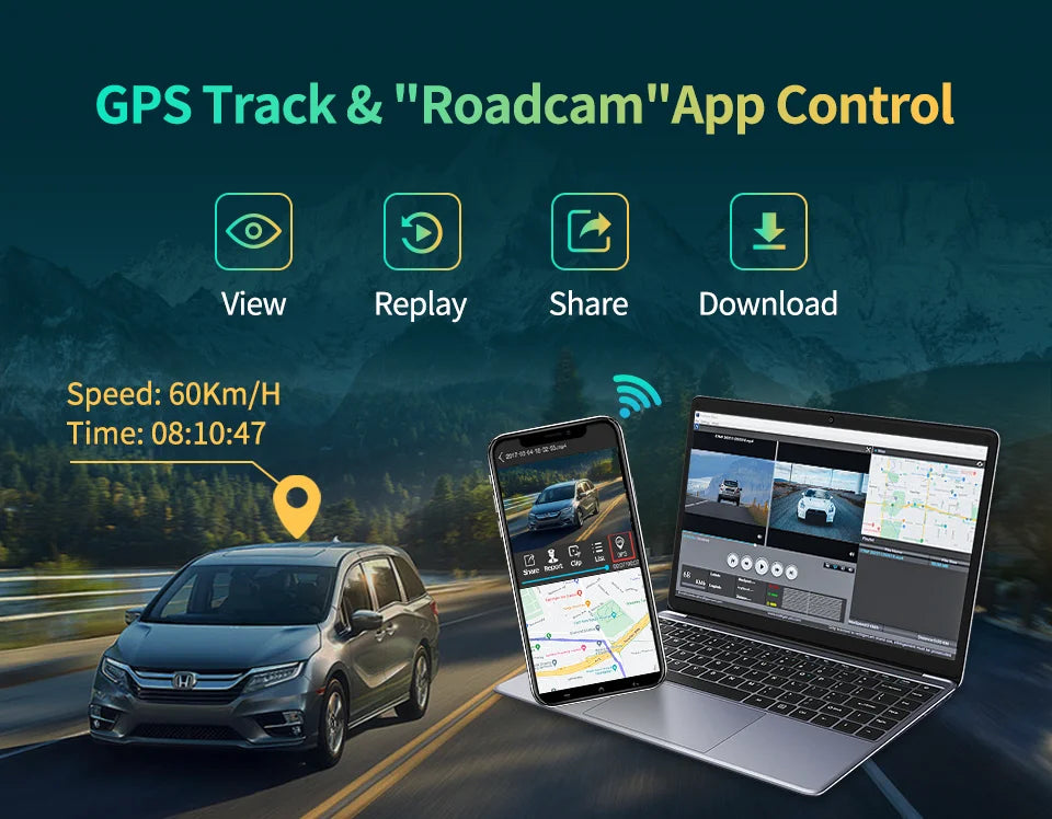 Câmara de Tablier 4K Imagebon H50 de 11.3" ADAS CarPlay Sem Fios e Android Auto Gravação de 3 Canais Time Lapse Monitor de Estacionamento 24h Caixa Negra