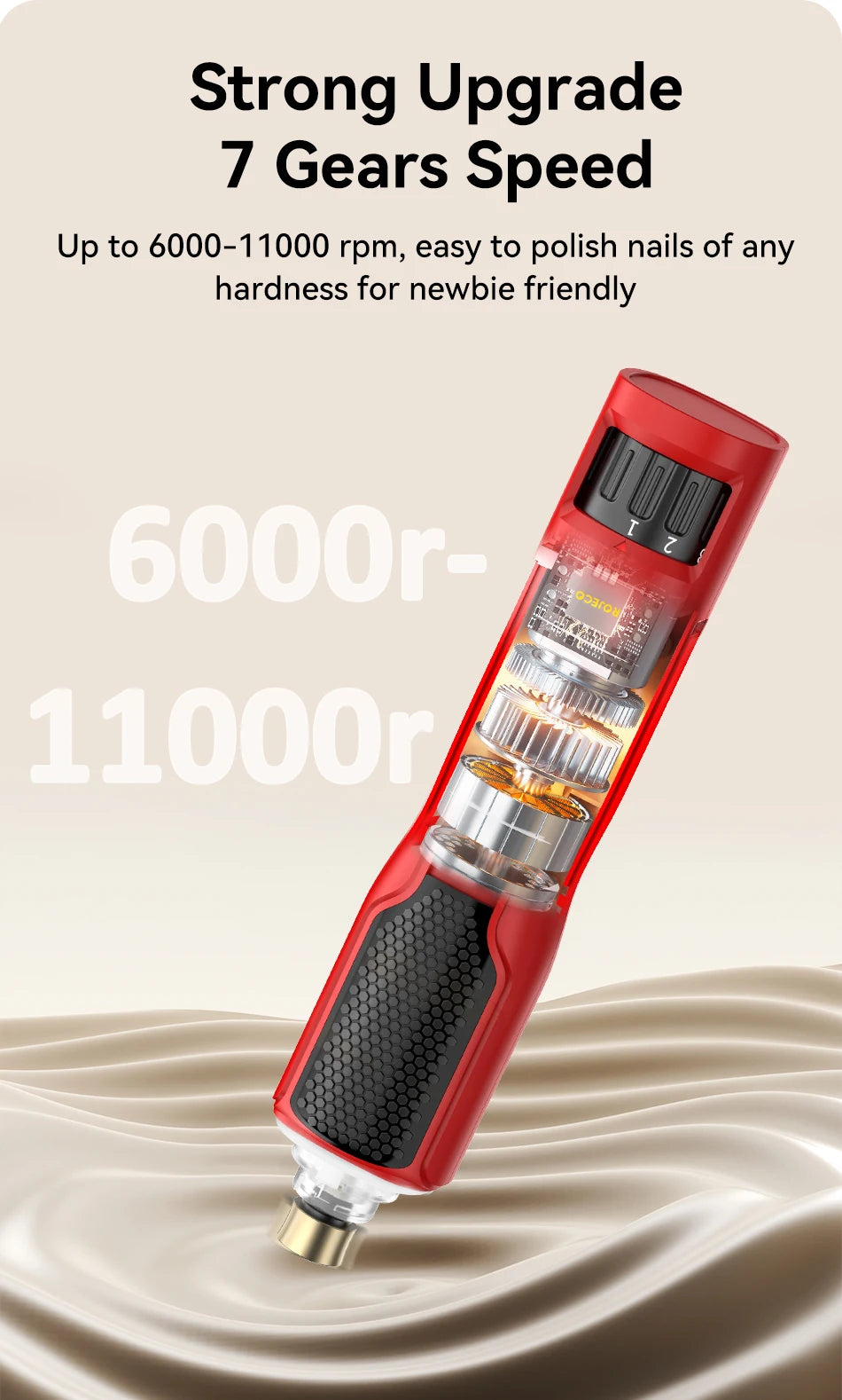 Professional 7-Speed LED Rechargeable Pet Nail Grinder