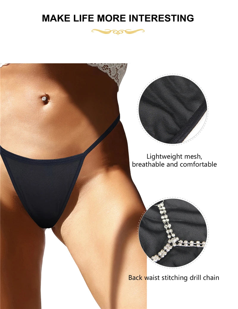 Strass Diamond G-String Low Waist Bikini Panties