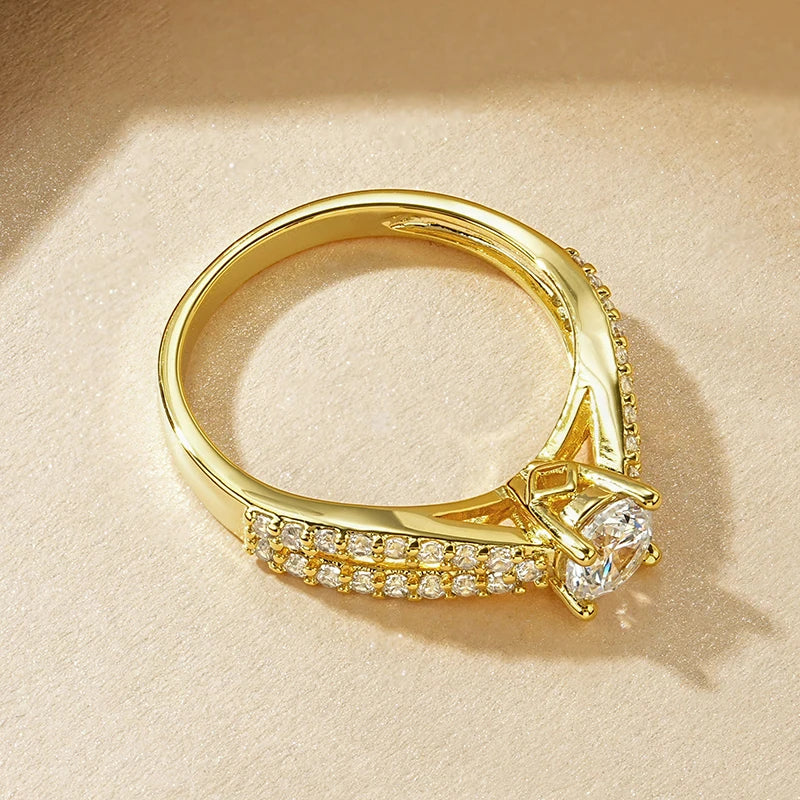 14k Gold-Style Plated Infinity Love Round Cut CZ Ring