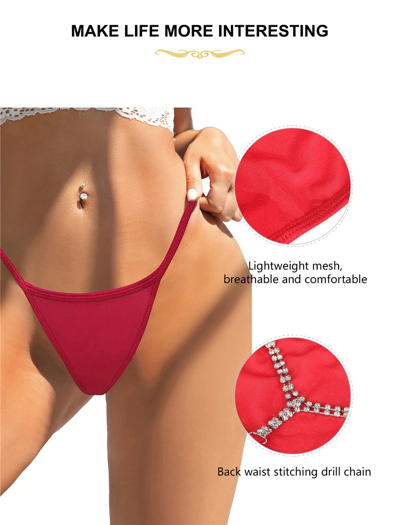Strass Diamond G-String Low Waist Bikini Panties