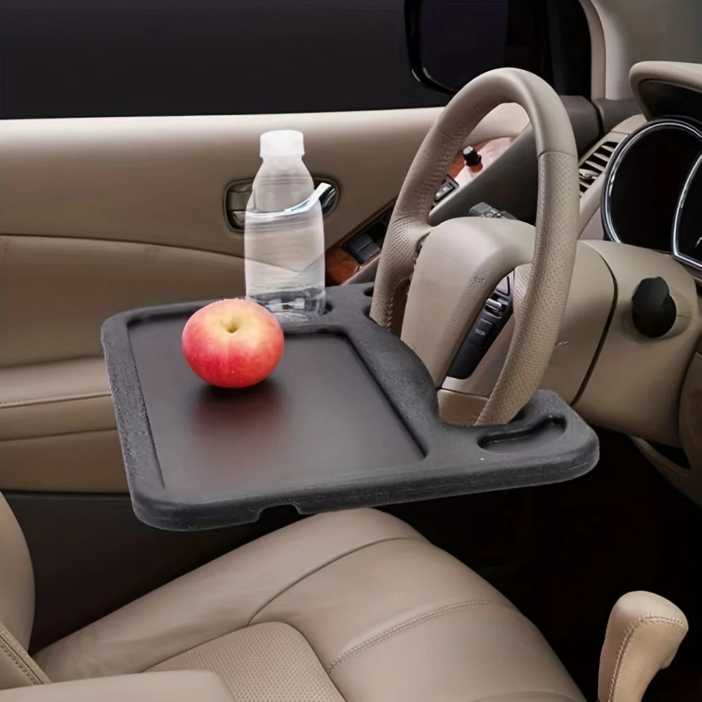 Advanced Versatile Car Steering Wheel Tray - Versatile Portable Table for Eating, Working, and Storage, Suitable for Most Cars