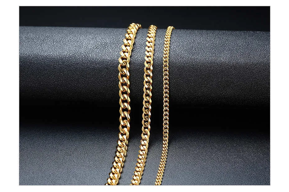 Stainless Steel Cuban Link and Rope Chain Necklace