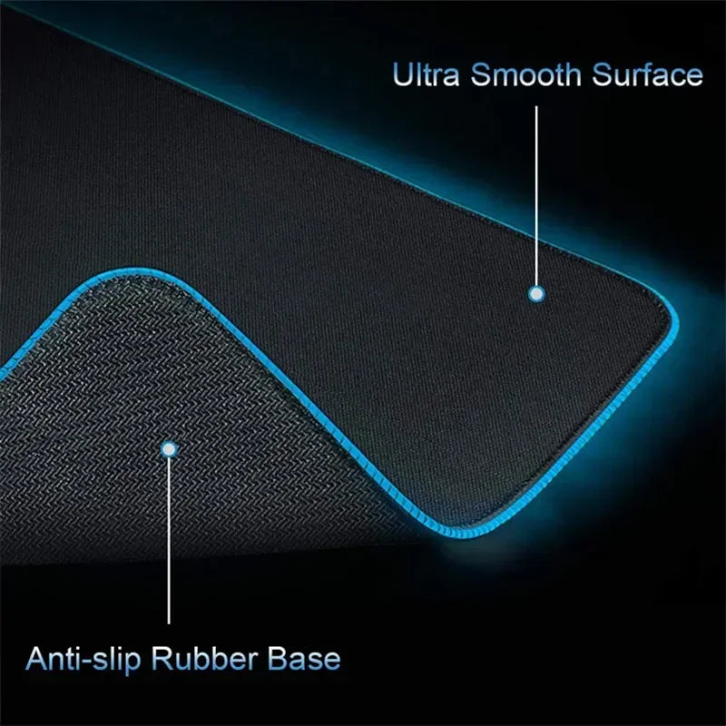400x900 World Of Warcraft LED Backlight Gaming Mousepad HD Printing RGB Mouse Pad Non-Slip Rubber Deskmats Keyboard Desk Mat XXL