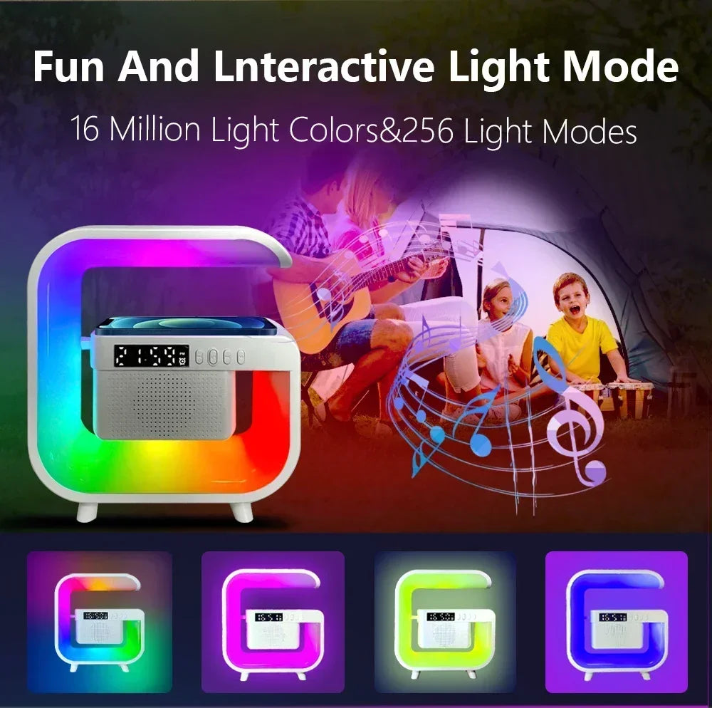 Bluetooth Wireless FM TF Speaker Phone Wireless Charger RGB Light for iPhone Samsung Xiaomi Fast Charging Home Portable Speakers