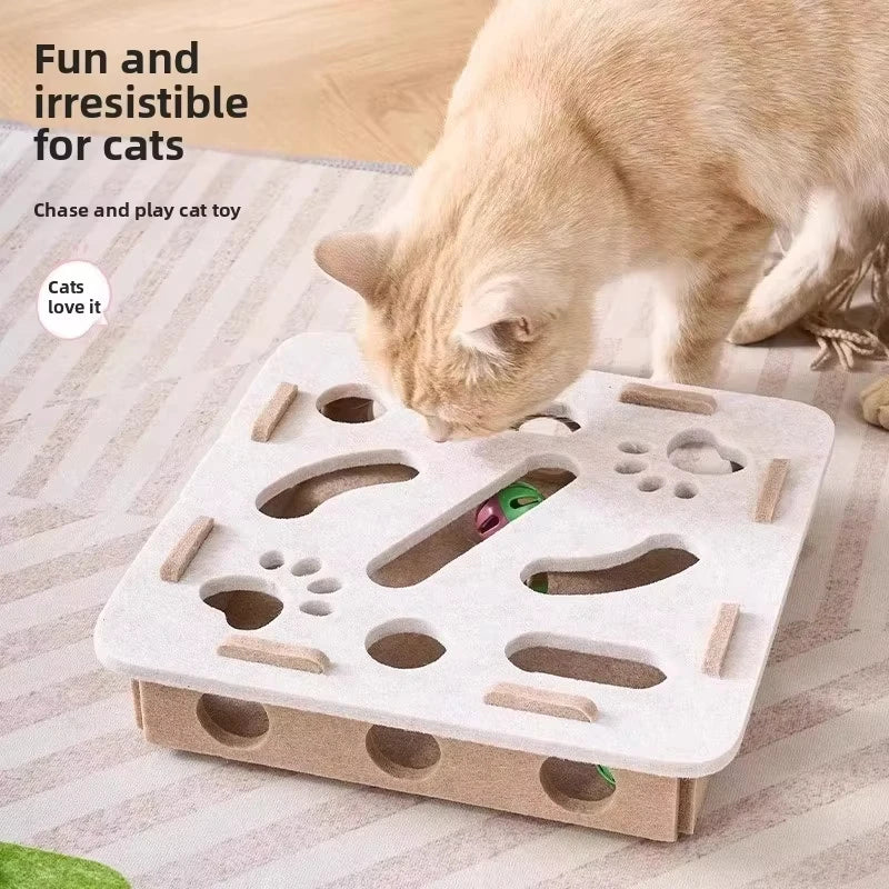 Interactive Suede Puzzle Box and Ball Exercise Cat Toy