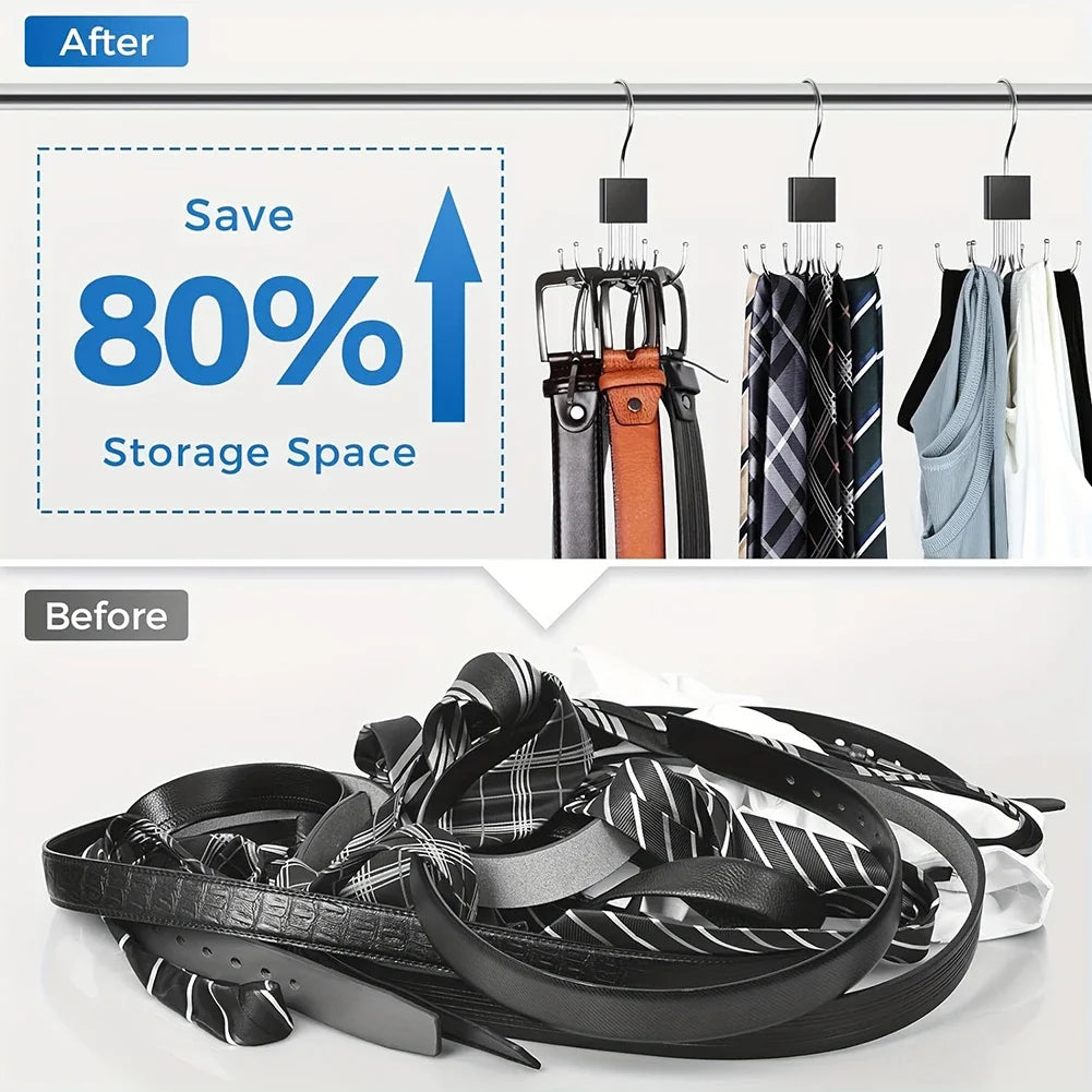 360° Rotating Stainless Steel Six-Claw Belt and Accessory Hanger