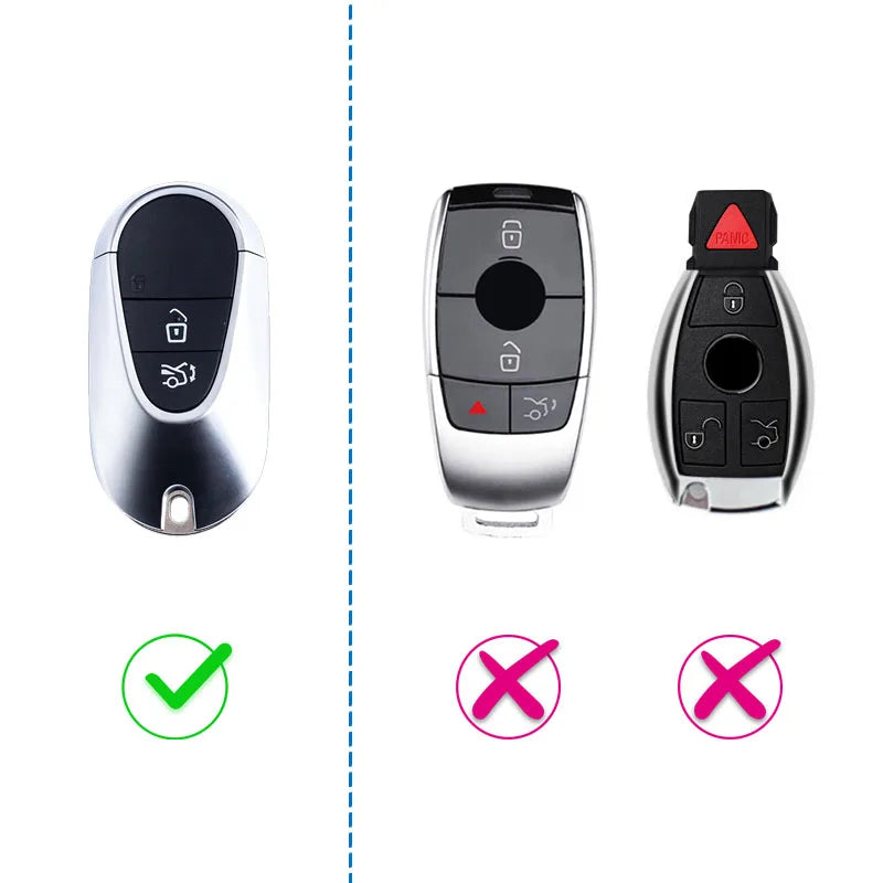 Slim Car Key Fob Case Cover Keychain For Mercedes Benz C200 C300 C43 AMG E200 E350 E450 S500 S580 GLC CLE EQE EQS 300 350 500