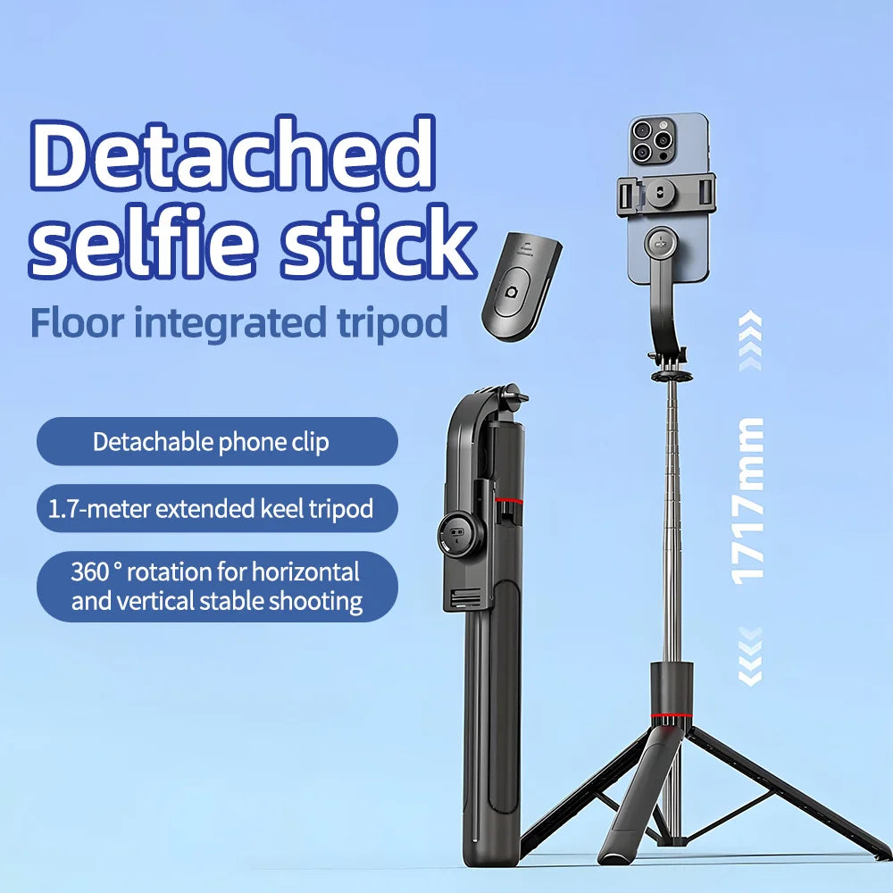 Foldable Selfie Stick Doule LED Fill Light with Wireless Bluetooth Remote Desktop Tripod Stand For iOS Android Smartphone Holder