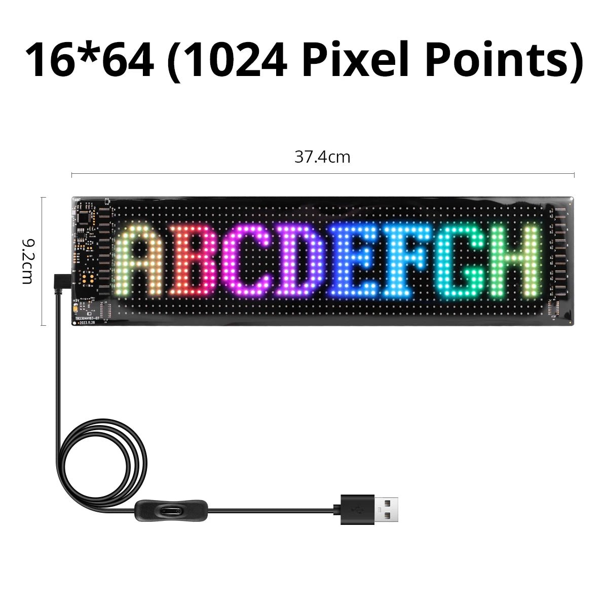 LED RGB Matrix Panel Rolling Advertisement LED Sign USB 5V with Remote Programmable logo light for Car Shops Offices Restaurants