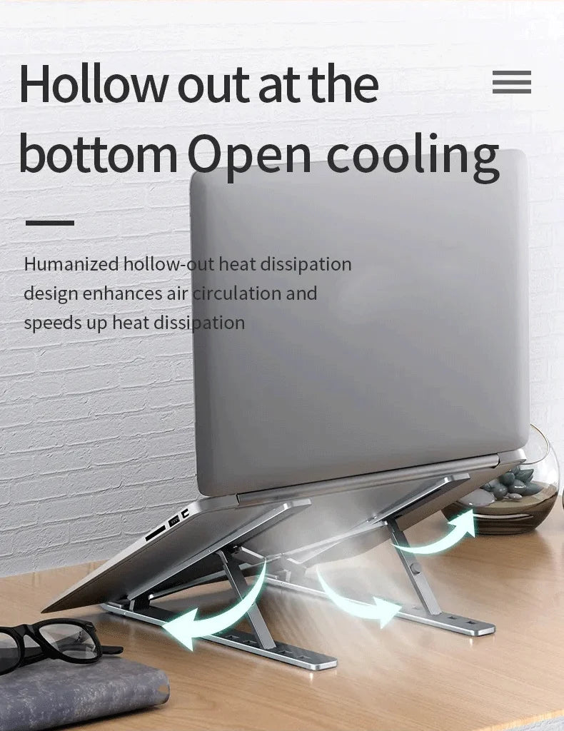 Laptop Stand For Macbook Folding Adjustable Aluminum Computer Pc Tablet Stand Notebook Tablelaptop Holder Heat Dissipation