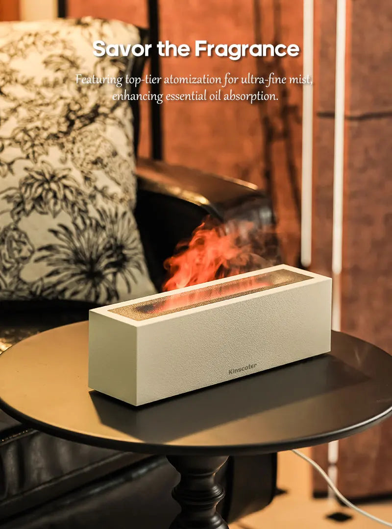 Flame Aroma Diffuser Air Humidifier Ultrasonic Cool Mist Maker Fogger LED Essential Oil Lamp Realistic Fire Difusor