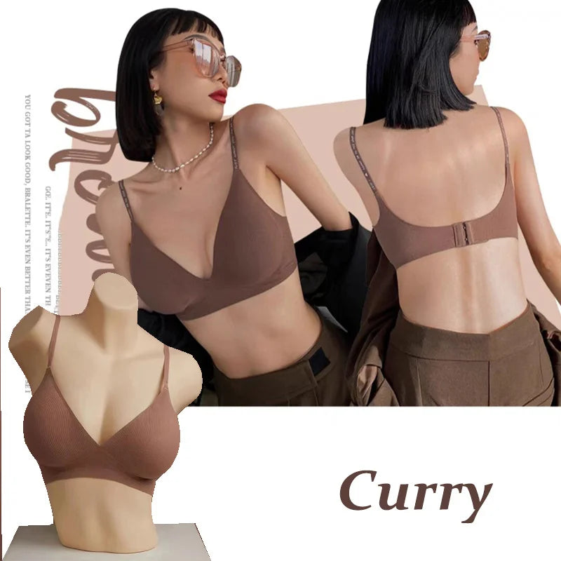 3-Pack Seamless Wire-Free Plunge Push Up Bras