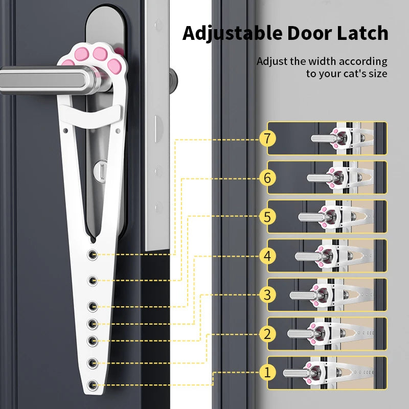 Adjustable Cat Door Holder Latch Flex Strap Dog Stopper