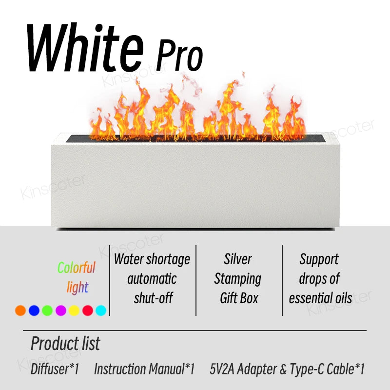 Flame Aroma Diffuser Air Humidifier Ultrasonic Cool Mist Maker Fogger LED Essential Oil Lamp Realistic Fire Difusor