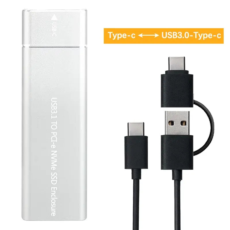 USB3.1 M.2 SSD Enclosure Mobile Case Supports NVME Protocol To Type-C Solid Metal External Hard Disk Case Laptop Phone SSD