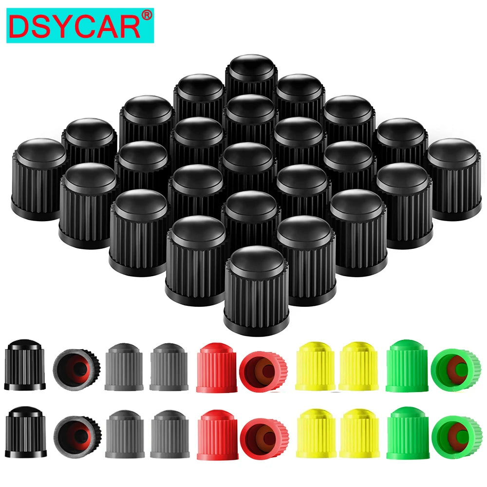 10/25/50/100Pcs Tire Valve Caps, Plastic Car Tire Stem Dust Covers Universal Valve Caps for Cars, Bicycle, Trucks, Motorcycles