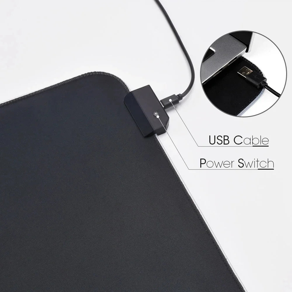 LED RGB Mousepad Keyboard Cover Desk-mat Waterproof Large Gaming Mouse Pad Multi-size Computer Gamer Esports Mouse Pad Backlit