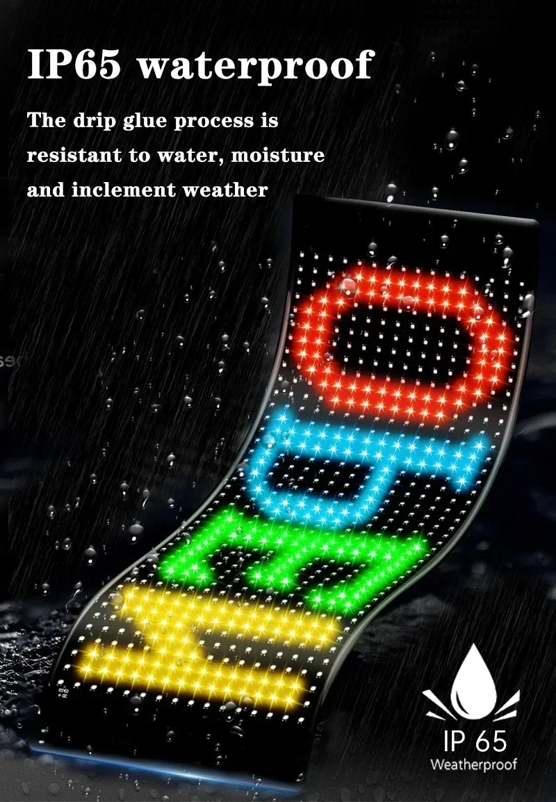 LED AD Display Screen Message Scrolling Sign Board Ultra-thin Soft Flexible Advertising Light for Store Car Display