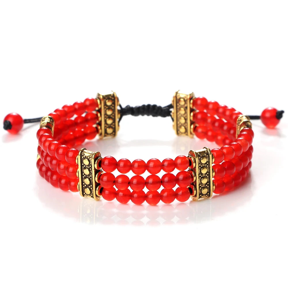 4mm Natural Stone Braided Energy Yoga Bracelet