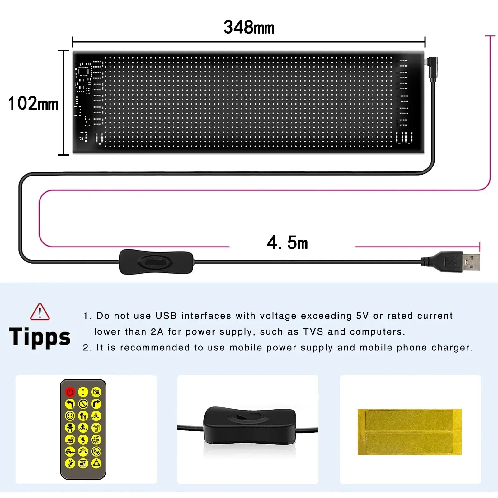 LED AD Display Screen Message Scrolling Sign Board Ultra-thin Soft Flexible Advertising Light for Store Car Display