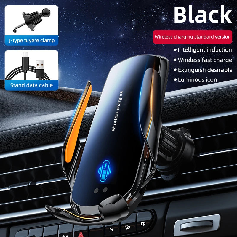 1PC updated car wireless phone holder with wireless charging, universal ventilation components, 360 ° rotating arm, USB connecto