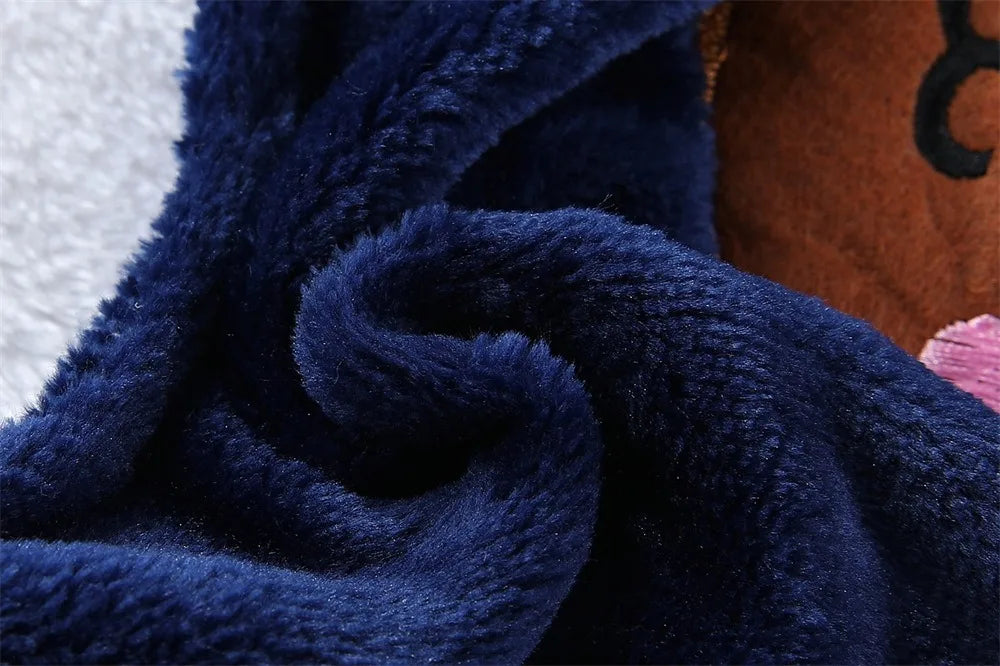 Warm Winter Fleece Dog Jumpsuit Coat with Leash Ring