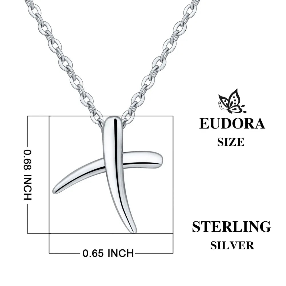 925 Sterling Silver Initial Letter Pendant Necklace
