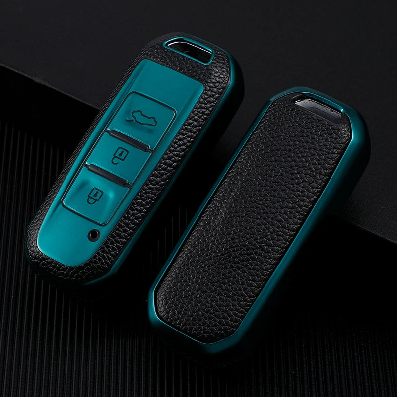Leather TPU Car Key Case Cover for Baojun 510 730 360 560 RS-5 530 630 for Wuling Hongguang S Auto Holder Shell Accessories