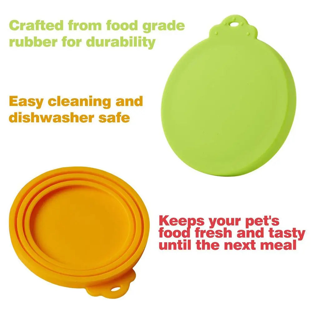 Tampa de Silicone 3 em 1 para Latas Reutilizável de Comida Mantenha Fresco Organização de Cozinha Artigos para Animais de Estimação