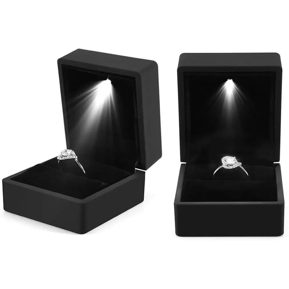 LED Illuminated Luxury Ring Box for Jewelry, Engagement and Weddings