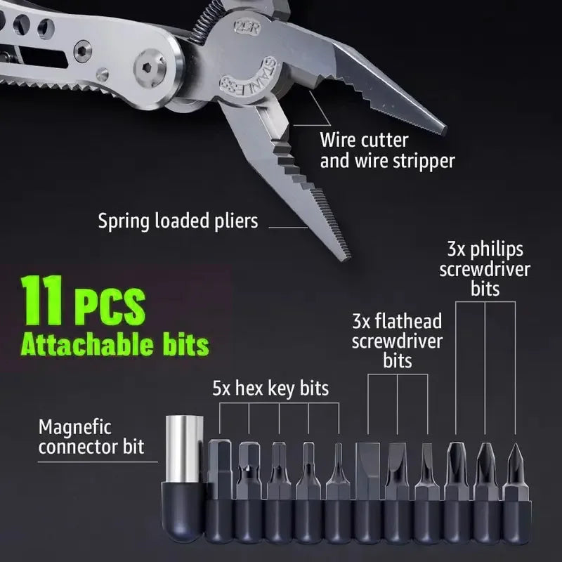 Premium 24-in-1 Stainless Steel Survival Multi-Tool Pliers Set